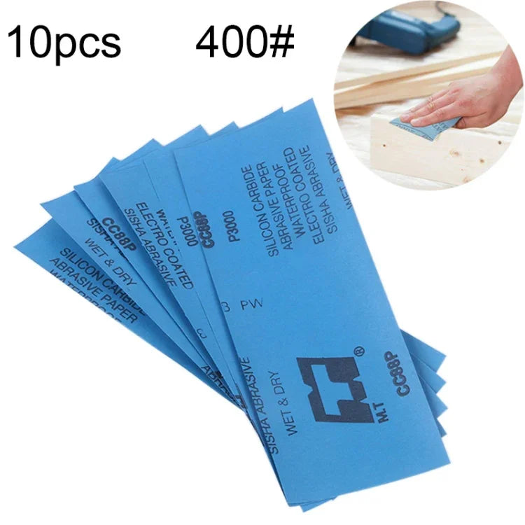 10 Stücke Körnung 400 Nass- und Trockenschleifpapier, Größe: 23 x 9 cm, Körnung 400