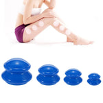 4 Tassen / Set Gesundheitsvorsorge Körpermassage Schröpftherapie Anti-Cellulite Silikon Vakuum Schröpfgläser