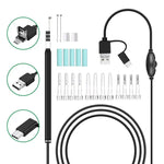 i95 3-in-1 USB Ohr-Endoskop Inspektions HD 0,3MP Kamera Visueller Ohrenschmalz-Entferner für OTG Android-Smartphones & PC & MacBook, 1,75m Kabellänge, 3-in-1 Weiß 0,3MP