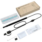 i95 3-in-1 USB Ohr-Endoskop Inspektions HD 0,3MP Kamera Visueller Ohrenschmalz-Entferner für OTG Android-Smartphones & PC & MacBook, 1,75m Kabellänge, 3-in-1 Weiß 0,3MP