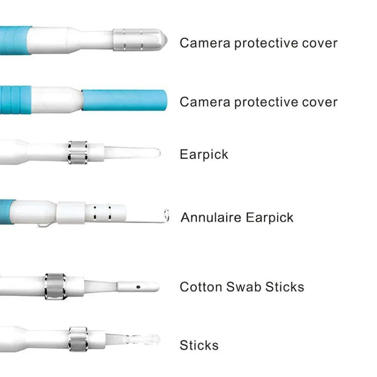 i95 3-in-1 USB Ohr-Endoskop Inspektions HD 0,3MP Kamera Visueller Ohrenschmalz-Entferner für OTG Android-Smartphones & PC & MacBook, 1,75m Kabellänge, 3-in-1 Weiß 0,3MP