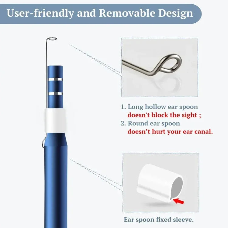 i95 3-in-1 USB Ohr-Endoskop Inspektions HD 0,3MP Kamera Visueller Ohrenschmalz-Entferner für OTG Android-Smartphones & PC & MacBook, 1,75m Kabellänge, 3-in-1 Weiß 0,3MP
