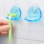 Badezimmeraufbewahrung Werkzeuge Saugnapf Rasierhalter Halterung Lagerung Rasiererhalter Wandhaken Kleiderbügel Sauger (Klarblau), Rasierhalter Halterung