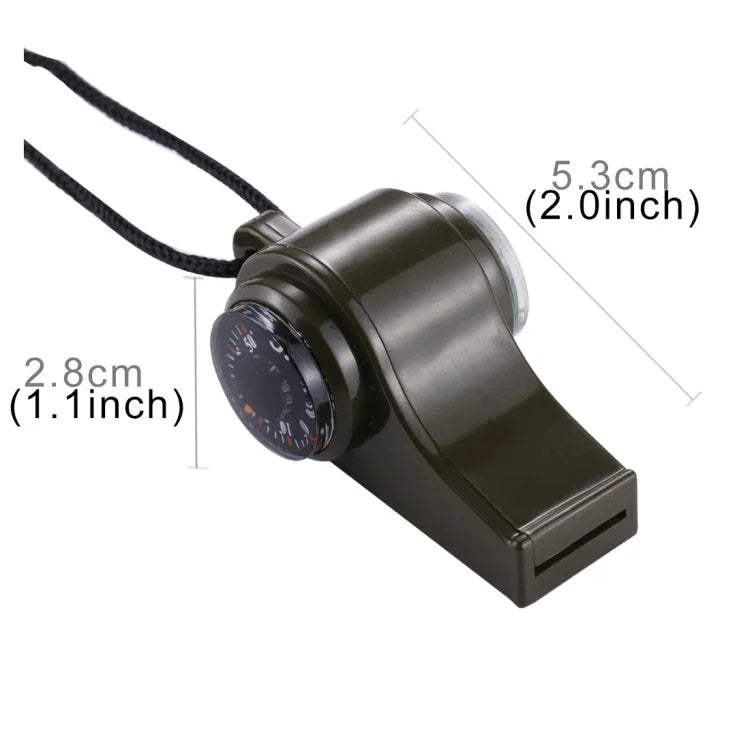 3-in-1 Outdoor Mini-Multifunktions-Tragetasche Überlebenspfeife Kompass Thermometer, H3-1