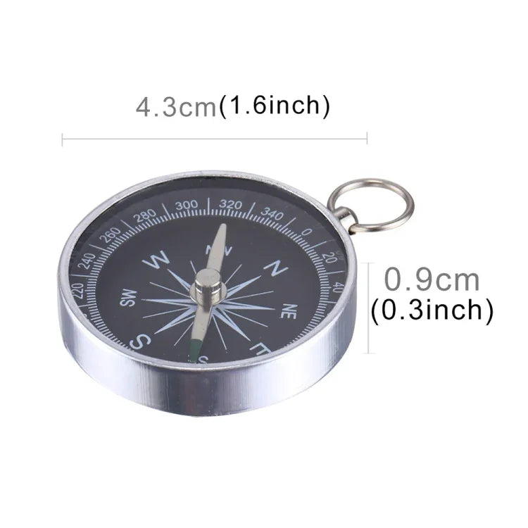Outdoor Sport Camping Wandern Zeiger Führer Aluminiumlegierung Kompass Wanderer Navigation mit Schlüsselanhänger, zufällige Farblieferung, G44-2