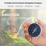 Outdoor Sport Camping Wandern Zeiger Führer Aluminiumlegierung Kompass Wanderer Navigation mit Schlüsselanhänger, zufällige Farblieferung, G44-2