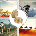 Tragbarer Messing-Taschen-Camping-Wander-Goldener Leuchtanzeigen-Kompass Navigations-Outdoor-Aktivitäten-Zeigeführer, G50