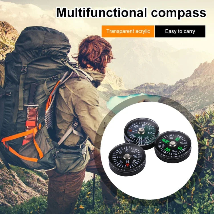 20 STÜCK 15mm Outdoor Sport Camping Wandern Zeiger Führer Kunststoff Kompass Wanderer Navigation, Zufällige Farblieferung, 15mm