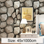 Boulder Creative 3D Steinziegel Dekor Tapetenaufkleber Schlafzimmer Wohnzimmer Wand Wasserdichte Tapetenrolle, Größe: 45 x 1000 cm, Boulder