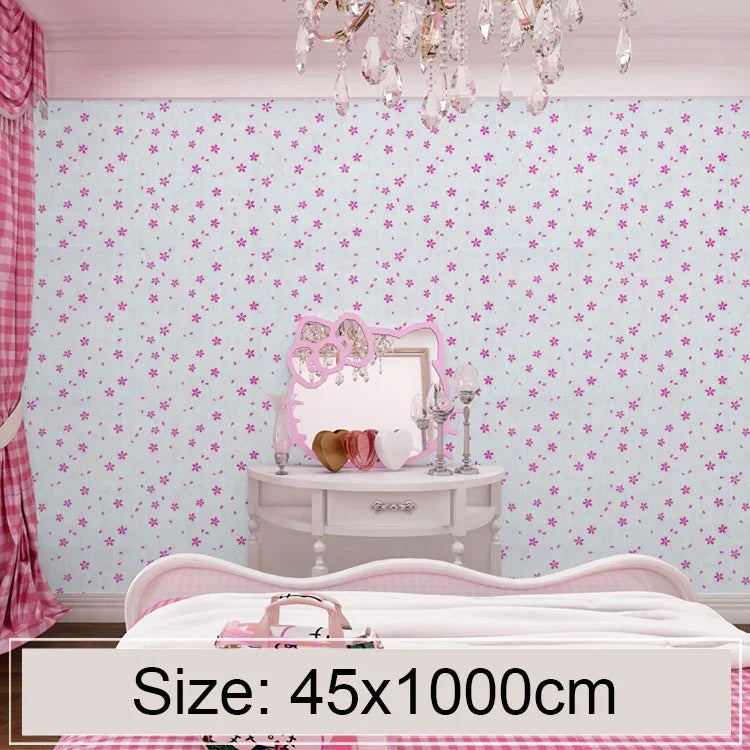 Puder Kirschblüte Kreative 3D Steinziegel Dekoration Tapetenaufkleber Schlafzimmer Wohnzimmer Wand Wasserdichte Tapetenrolle, Größe: 45 x 1000cm, Puder Kirschblüte