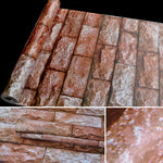 Qi Yunshi Kreative 3D-Steinziegel-Dekorations-Tapetenaufkleber Schlafzimmer Wohnzimmer Wand Wasserdichte Tapetenrolle, Größe: 45 x 1000cm, Qi Yunshi