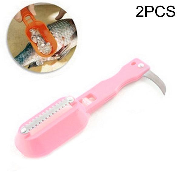 2 Stück Küchenhelfer Fischschaber Fischschuppenhobel mit Abdeckung, 20x5,2cm Rosa, 20x5,2cm Grün, 20x5,2cm Blau