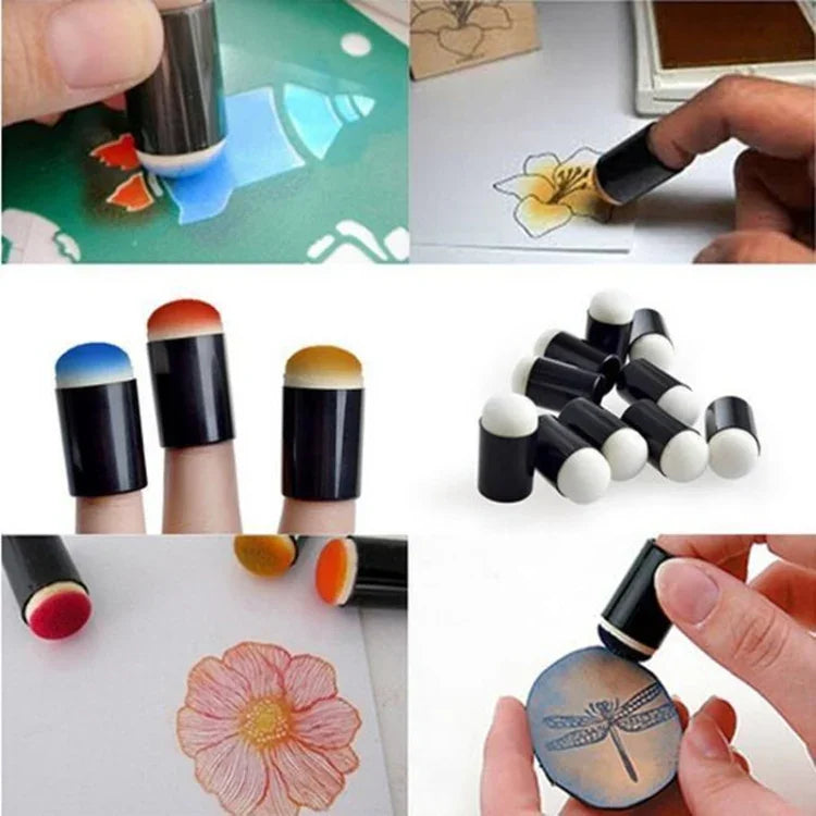 10 Stück Fingermal-Schwammtupfer, Malschaum-Fingertips, Fingermal-Schwamm