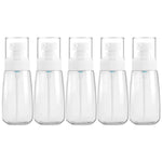 5er-Pack auslaufsichere Reiseflaschen aus Kunststoff, tragbares Reisezubehör, kleine Flaschenbehälter, 60 ml