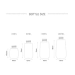 5 Stück auslaufsichere Reiseflaschen aus Kunststoff, tragbares Reisezubehör, kleine Flaschenbehälter, 100 ml