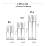 5 Stück tragbare, luftdichte Vakuum-Pumpflaschen für feinen Parfümnebel, 5 ml, 5 ml