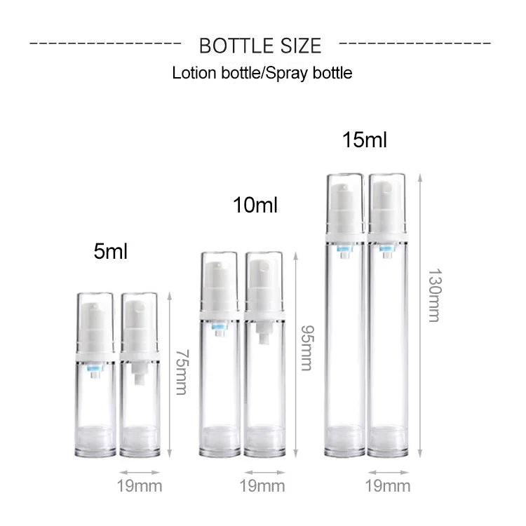 5 Stück tragbare, luftdichte Vakuum-Pumpflaschen für feinen Parfümnebel, 10 ml, 10 ml