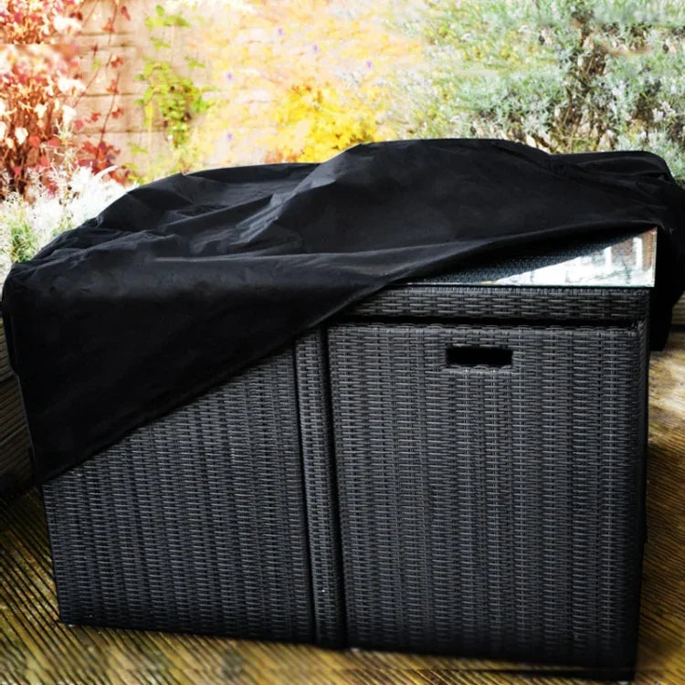 UV-beständige, wasserdichte und staubdichte Schutzhülle aus 210D Oxford-Gewebe für Klapptische und Stühle im Außenbereich, Größe: 213 x 132 x 74 cm (Schwarz), Größe: 213 x 132 x 74 cm
