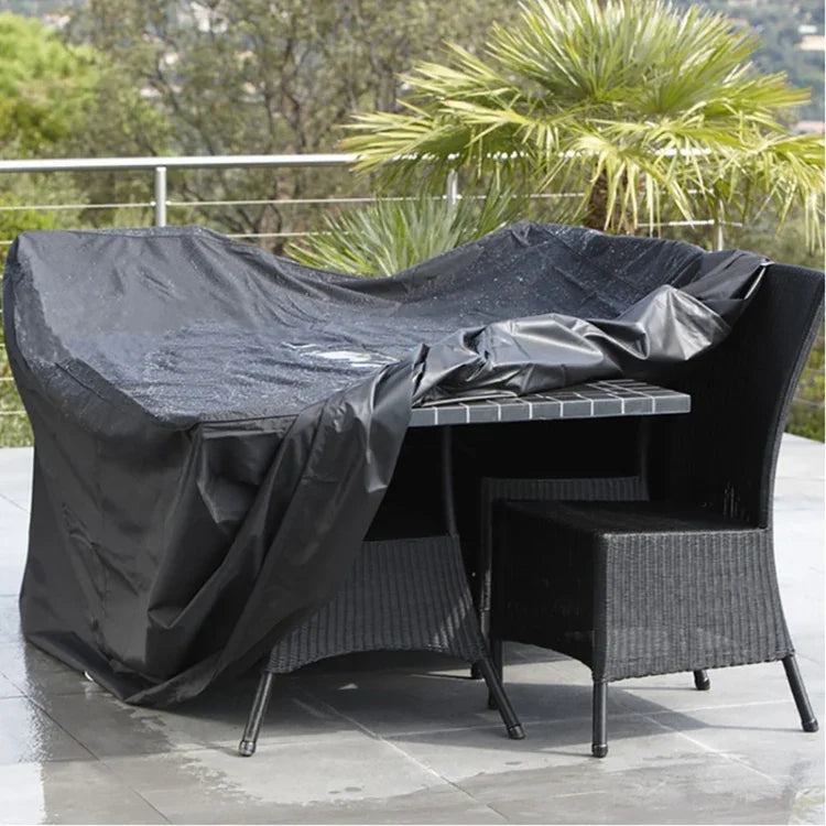 UV-beständige, wasserdichte und staubdichte Schutzhülle aus 210D Oxford-Gewebe für Klapptische und -stühle im Außenbereich, Größe: 242 x 162 x 100 cm (Schwarz), Größe: 242 x 162 x 100 cm