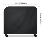 UV-beständige, wasserdichte und staubdichte Faltabdeckung aus 210D Oxford-Gewebe für Gas-, Holzkohle- und Elektrogrills im Freien, Größe: 190 x 71 x 117 cm (Schwarz), Größe: 190 x 71 x 117 cm