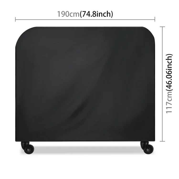 UV-beständige, wasserdichte und staubdichte Faltabdeckung aus 210D Oxford-Gewebe für Gas-, Holzkohle- und Elektrogrills im Freien, Größe: 190 x 71 x 117 cm (Schwarz), Größe: 190 x 71 x 117 cm