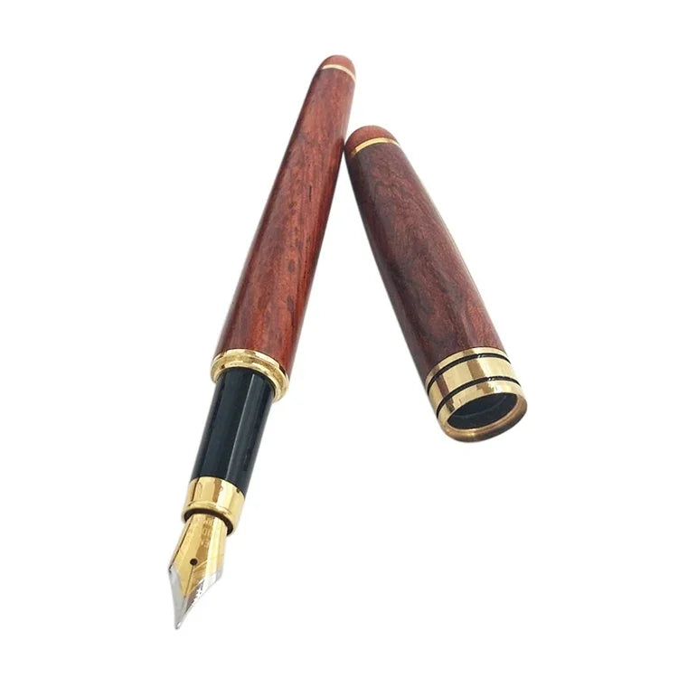 Schulbüro Extrafein 0,7 mm Feder Transparent Kolben Holz Füllfederhalter Tintenstift