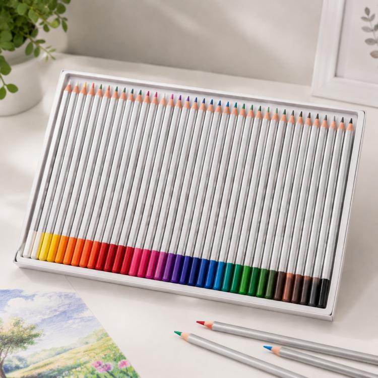 Professionelle Kunst-Skizzen-Malbücher Zeichnen lebendige Farben 48-Farben-Holzbuntstift-Set, 48-Farben