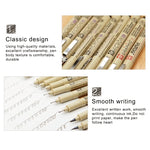 2 St. Archiv-Pigmenttusche Zeichen-Fineliner Stifte Feder Manga Micron Stift, 0,5 mm, 0,25 mm, 0,3 mm, 0,35 mm, 0,45 mm