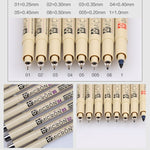 2 St. Archiv-Pigmenttusche Zeichen-Fineliner Stifte Feder Manga Micron Stift, 0,5 mm, 0,25 mm, 0,3 mm, 0,35 mm, 0,45 mm