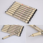 2 St. Archiv-Pigmenttusche Zeichen-Fineliner Stifte Feder Manga Micron Stift, 0,5 mm, 0,25 mm, 0,3 mm, 0,35 mm, 0,45 mm