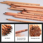 12 Bleistifte zum Zeichnen, Skizzieren und Schreiben, angespitzte 2B-Graphitstifte für Künstler, 2B