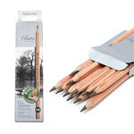 12 Stück Zeichen- und Skizzierstifte aus Holz, angespitzt, HB, Kunstgraphitstifte, HB