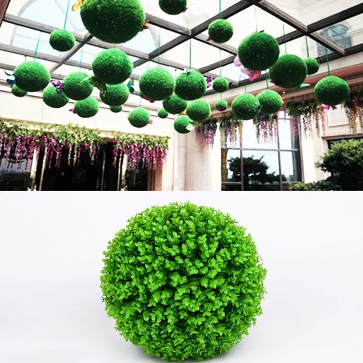 Künstliche grüne Eukalyptus-Pflanzenkugel-Kugeltopiary Hochzeitsveranstaltung Zuhause Außendekoration Hängender Schmuck, Durchmesser: 13,4 Zoll, 13,4 Zoll