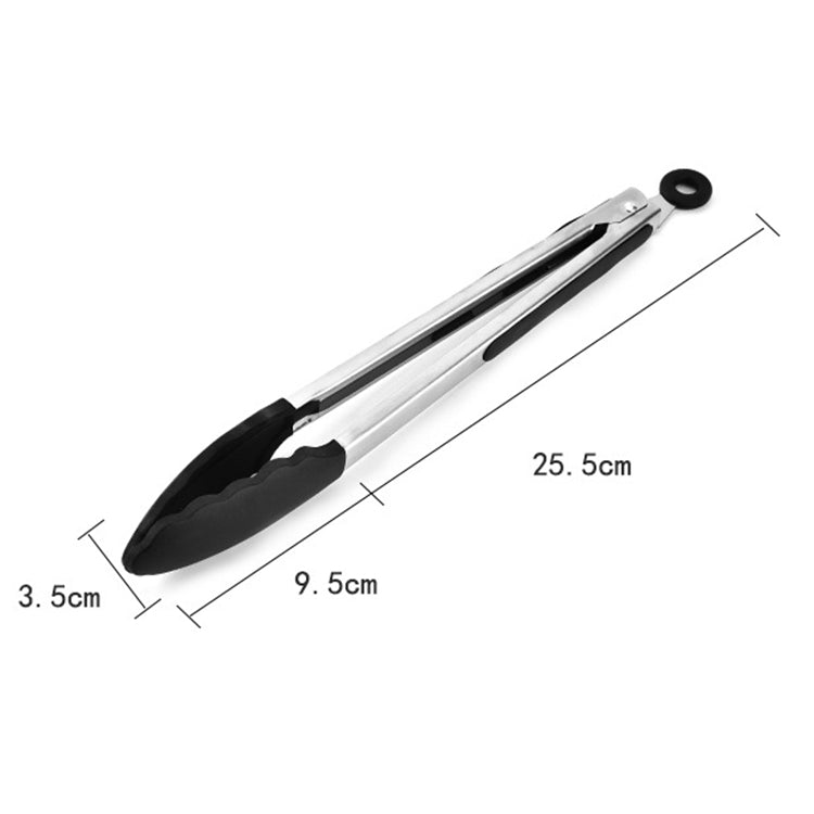 12 Zoll Silikon-Anti-Rutsch-Speise-Brot-Grillzange BBQ Clip Zange Küchenwerkzeuge, 12 Zoll Schwarz, 12 Zoll Rot