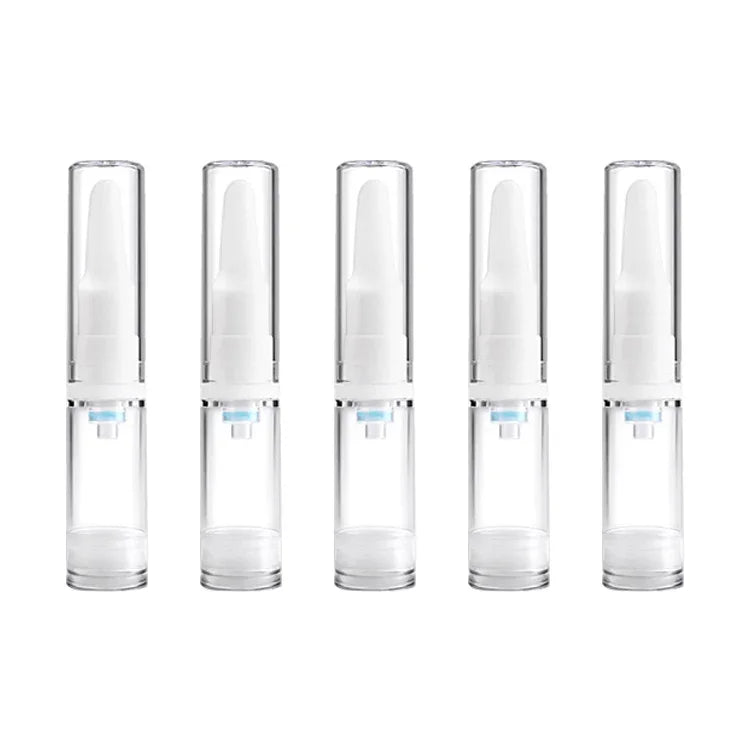 5 Stück durchsichtige, leere, tragbare, wiederbefüllbare Kunststoff-Pumpflaschen für unterwegs, 5 ml, 5 ml