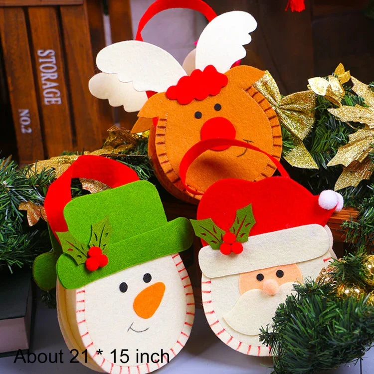 Kreativer Cartoon-Weihnachtsschmuck im neuen Stil, Weihnachtsmann-Geschenktasche, Vliesstoff-Apfel-Geschenktaschen