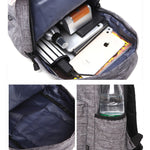 Universeller multifunktionaler Canvas-Rucksack für Laptop-Computer, Schultertasche für Studenten, passend für 13-15 Zoll, Größe: 36x25x10cm