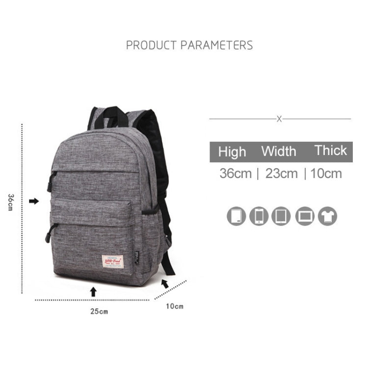 Universeller multifunktionaler Canvas-Rucksack für Laptop-Computer, Schultertasche für Studenten, passend für 13-15 Zoll, Größe: 36x25x10cm