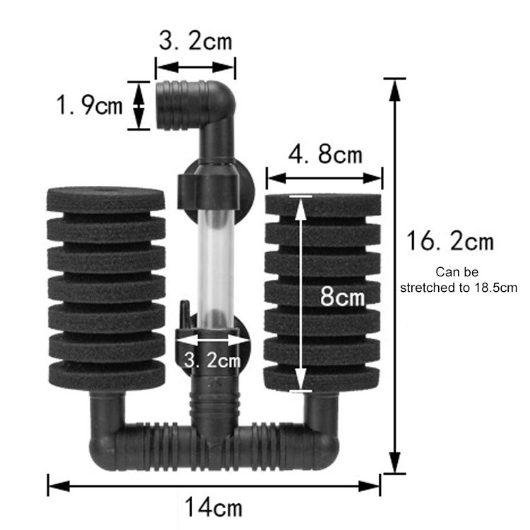 Wandmontiertes Aquarium Mini Doppelköpfiger Pneumatischer Geräuscharmer Biochemischer Baumwollfilter, HC7149A, HC7149B, HC7149C, HC7149D
