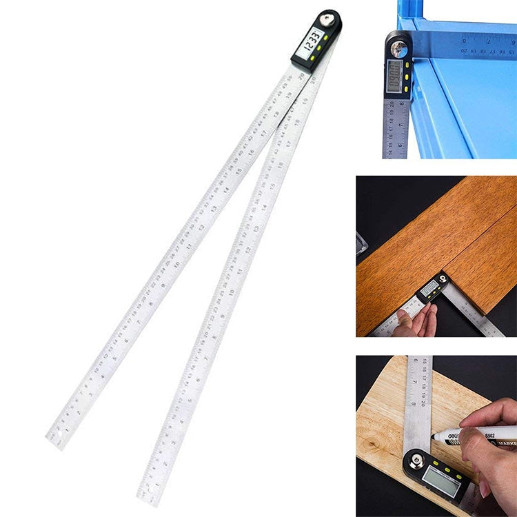 Digitaler Winkelmesser mit Display, Gehrungswinkel-Goniometer, Messbereich: 500 mm, 500 mm Lineal