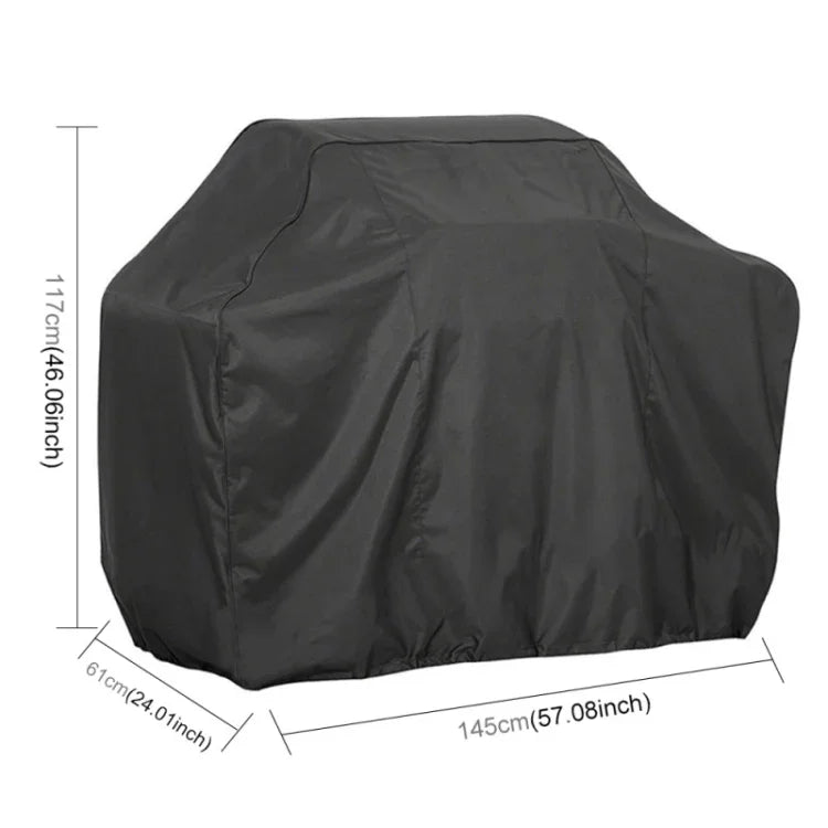 Quadratische Schutzhülle für Holzkohlegrills aus 210D Oxford-Gewebe, UV-beständig, wasserdicht und staubdicht, Größe: 145 x 61 x 117 cm