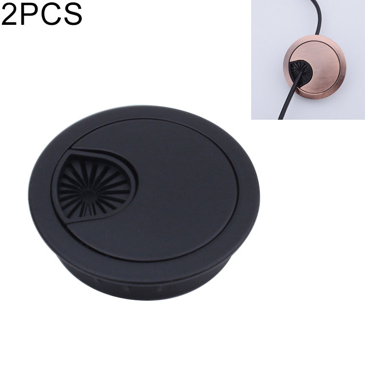 2 PCS Desk Computer Desktop Zinc Alloy Round Threading Box Hole Cover, Hole Diameter: 53mm  (Bright Gold), 53mm