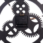 Retro Wooden Round Single-sided Gear Clock Number Wall Clock, Diameter: 40cm, Number 40cm, Number 40cm (Silver)
