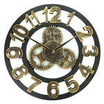 Retro hölzerne runde einseitige Zahnraduhr Wanduhr, Durchmesser: 50 cm, Zahl 50 cm