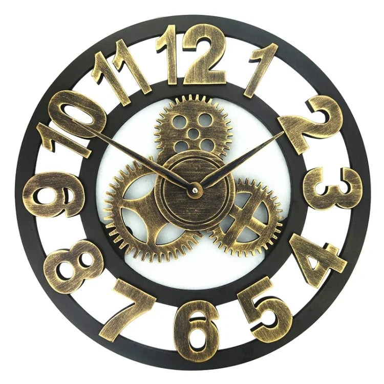 Retro hölzerne runde einseitige Zahnraduhr Wanduhr, Durchmesser: 50 cm, Zahl 50 cm