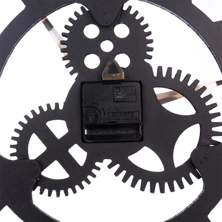 Retro hölzerne runde einseitige Zahnraduhr Wanduhr, Durchmesser: 50 cm, Zahl 50 cm
