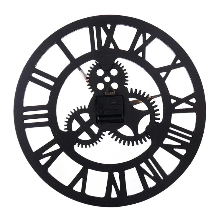 Retro Holz Runde einseitige Zahnraduhr Römische Ziffer Wanduhr, Durchmesser: 58 cm, Römische Ziffer 58 cm