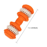 Hundespielzeug für die Zahnreinigung von Haustieren, aus ungiftigem Weichgummi, in Hantelform, groß, Länge: 15 cm, 15 cm (Rot), 15 cm (Babyblau), 15 cm (Orange), 15 cm (Blau)