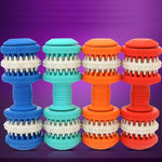 Hundespielzeug für die Zahnreinigung von Haustieren, aus ungiftigem Weichgummi, in Hantelform, groß, Länge: 15 cm, 15 cm (Rot), 15 cm (Babyblau), 15 cm (Orange), 15 cm (Blau)