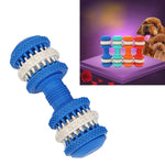 Hundespielzeug für die Zahnreinigung von Haustieren, aus ungiftigem Weichgummi, in Hantelform, groß, Länge: 15 cm, 15 cm (Rot), 15 cm (Babyblau), 15 cm (Orange), 15 cm (Blau)